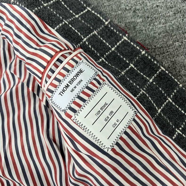 Thom Browne Thom Browne Gray Plaid Wool Coat - dmc Size US L / EU 52-54 / 3 - 5 Thumbnail
