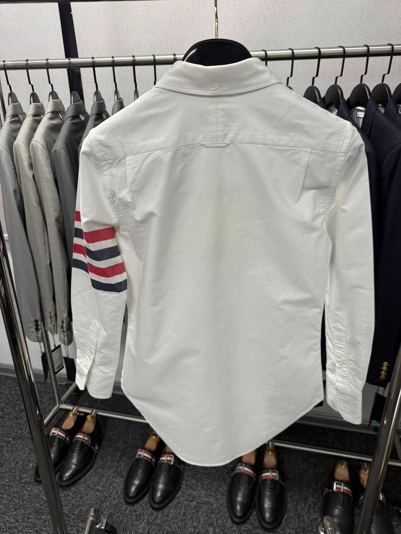 Thom Browne Thom Browne Classic Four-Bar Shirt - dmc Size US M / EU 48-50 / 2 - 2 Thumbnail