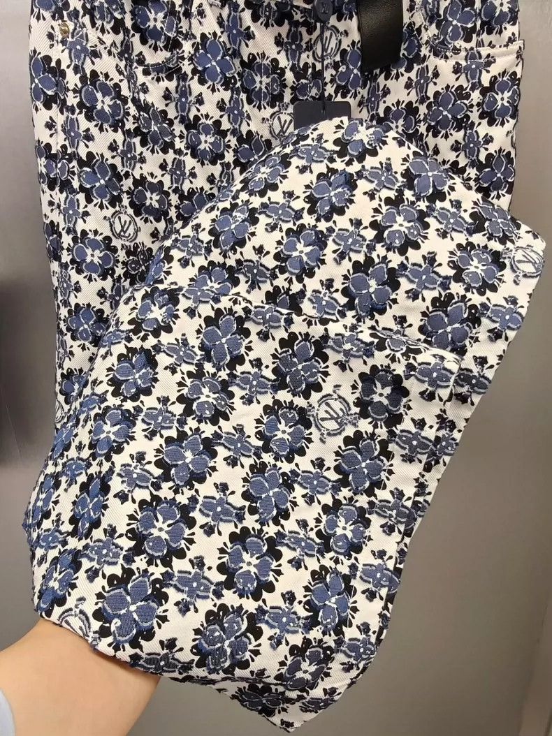 Louis Vuitton LV 24 Blue Floral Casual Denim Jeans - dmc Size US 36 / EU 52 - 5 Thumbnail
