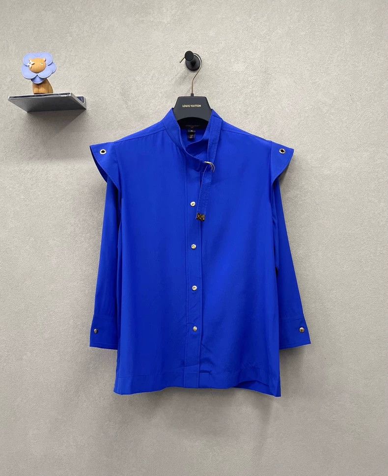Louis Vuitton Louis Vuitton Blue Silk Shirt - dmc Size US S / EU 44-46 / 1 - 2 Thumbnail