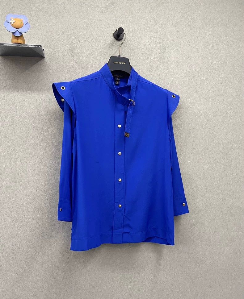 Louis Vuitton Louis Vuitton Blue Silk Shirt - dmc Size US S / EU 44-46 / 1 - 4 Thumbnail
