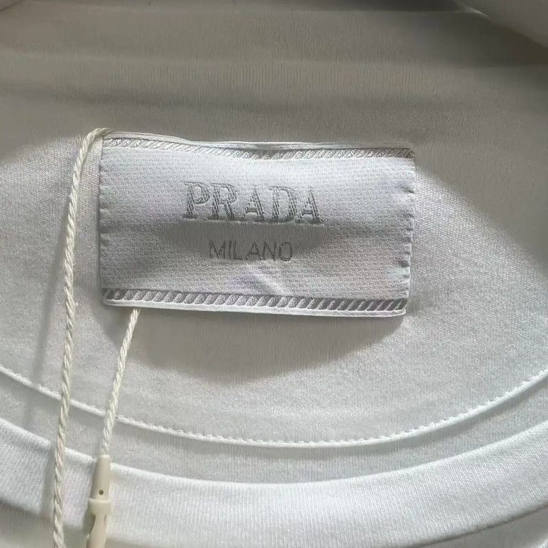 Prada Prada White Cotton T-Shirt for Men Size US L / EU 52-54 / 3 - 2 Thumbnail