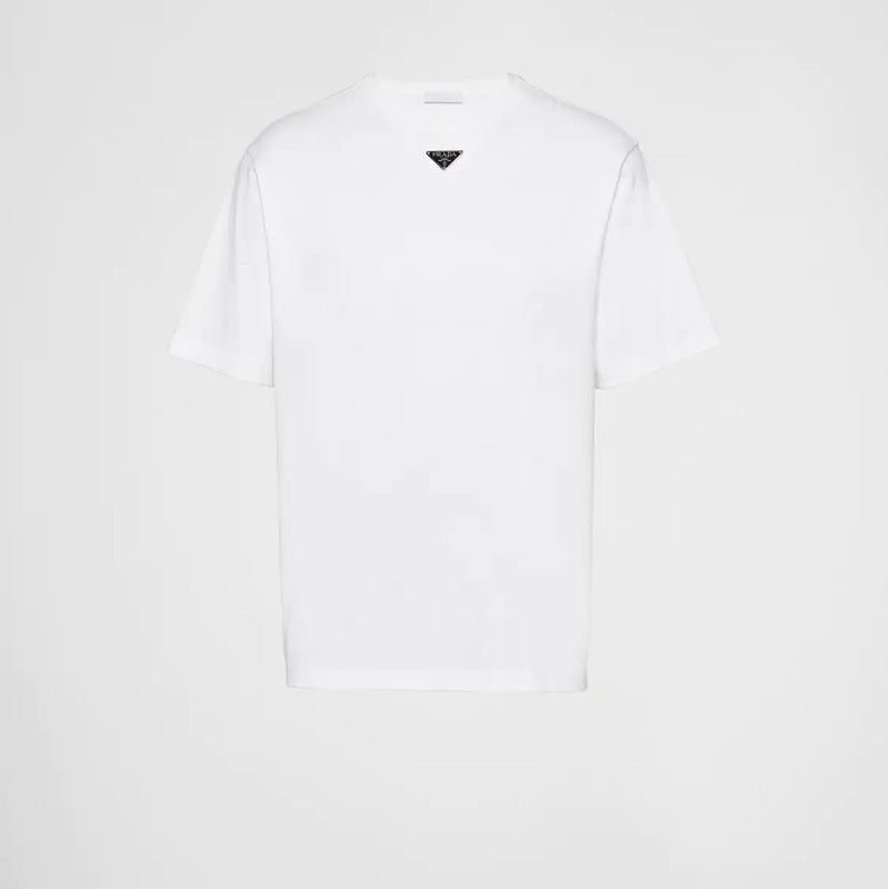 Prada Prada White Cotton T-Shirt for Men Size US L / EU 52-54 / 3 - 7 Thumbnail