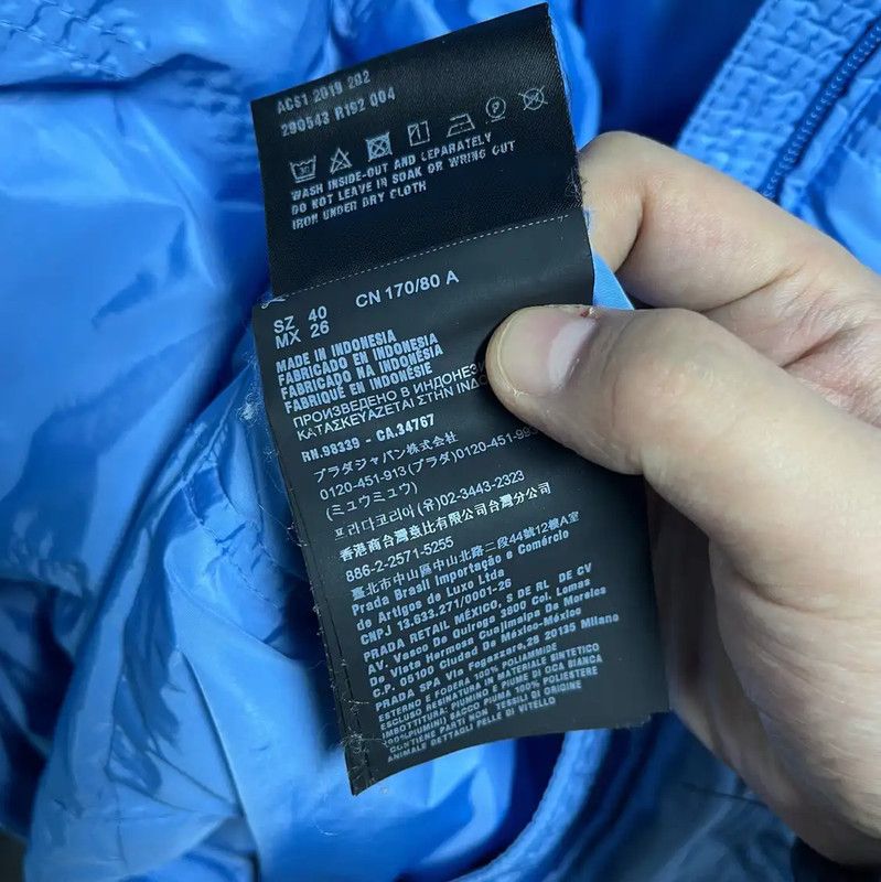 Prada Prada Blue Men's Down Jacket Size US M / EU 48-50 / 2 - 4 Thumbnail