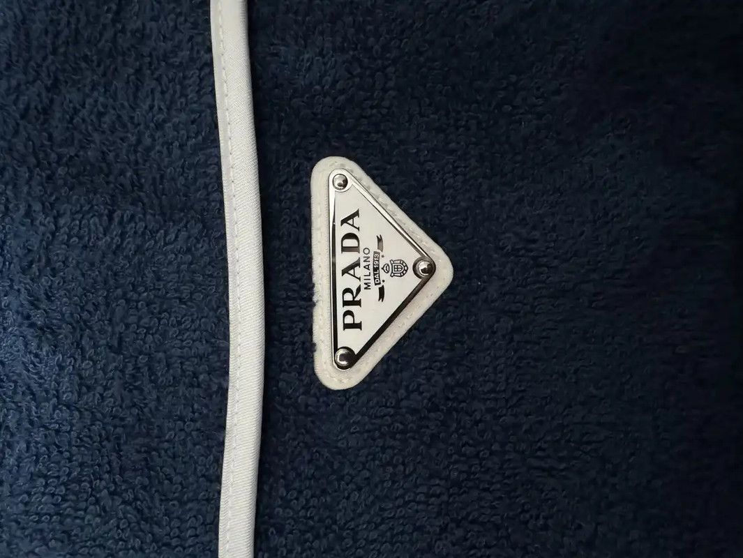 Prada Prada Blue Cotton Embroidered Logo Shirt Size US M / EU 48-50 / 2 - 3 Thumbnail