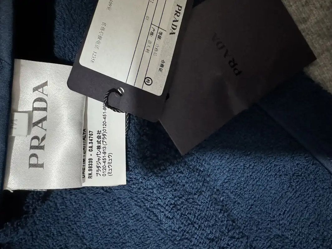Prada Prada Blue Cotton Embroidered Logo Shirt Size US M / EU 48-50 / 2 - 5 Thumbnail