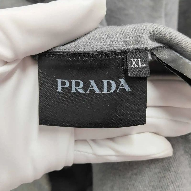 Prada Prada Gray Cotton Long Sleeve Sweatshirt Size US XL / EU 56 / 4 - 4 Thumbnail
