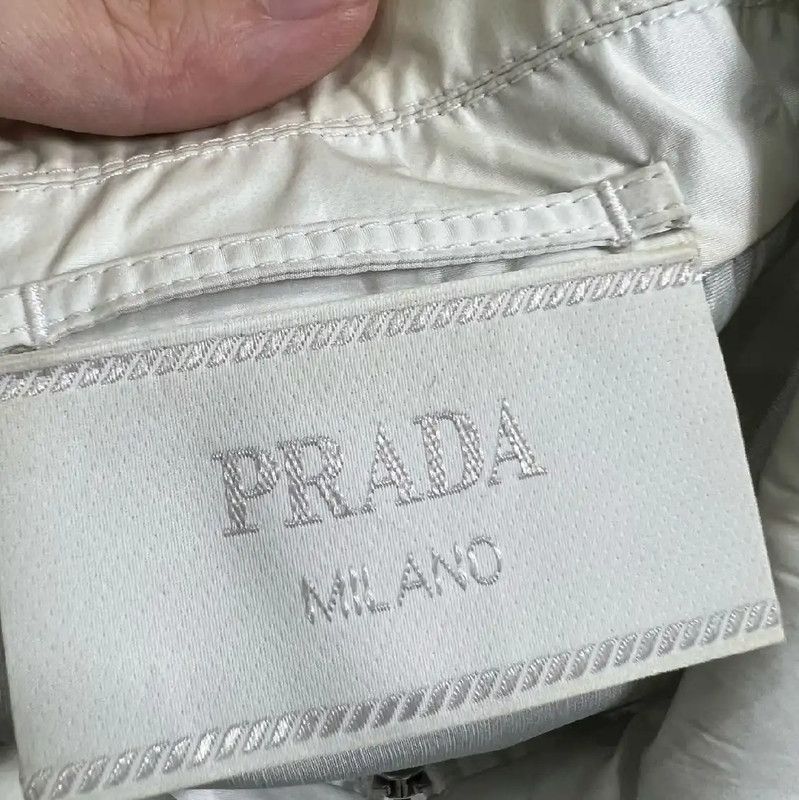 Prada Prada Men's White Nylon Jacket Size US L / EU 52-54 / 3 - 3 Thumbnail