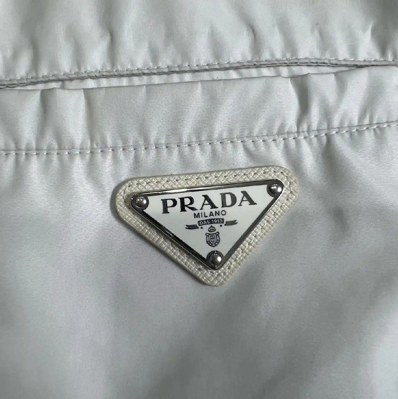 Prada Prada Men's White Nylon Jacket Size US L / EU 52-54 / 3 - 5 Thumbnail