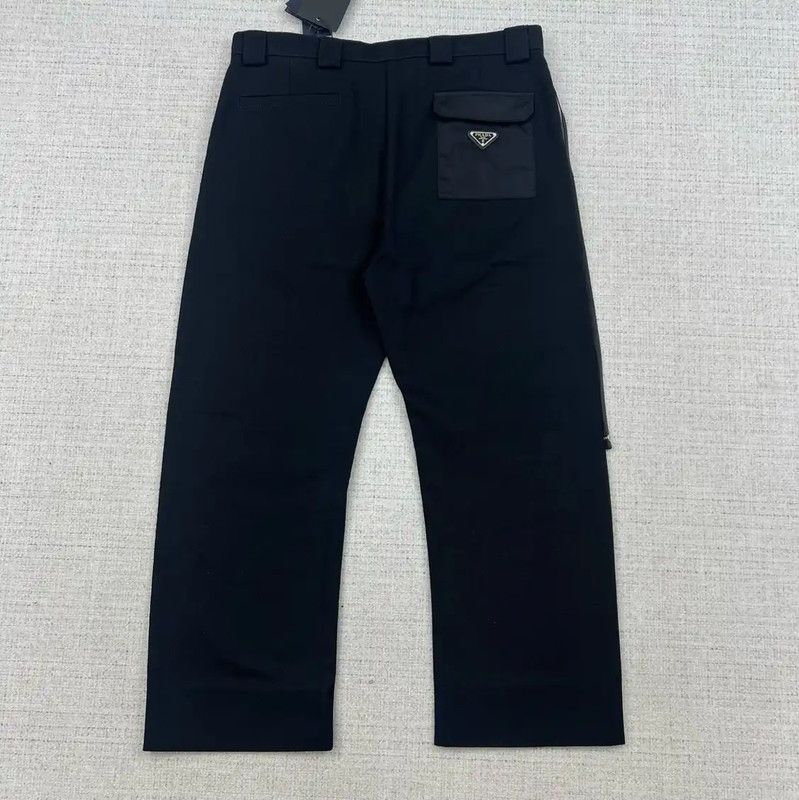Prada Prada Black Cotton Logo Casual Pants for Men Size US 42 / EU 58 - 3 Thumbnail