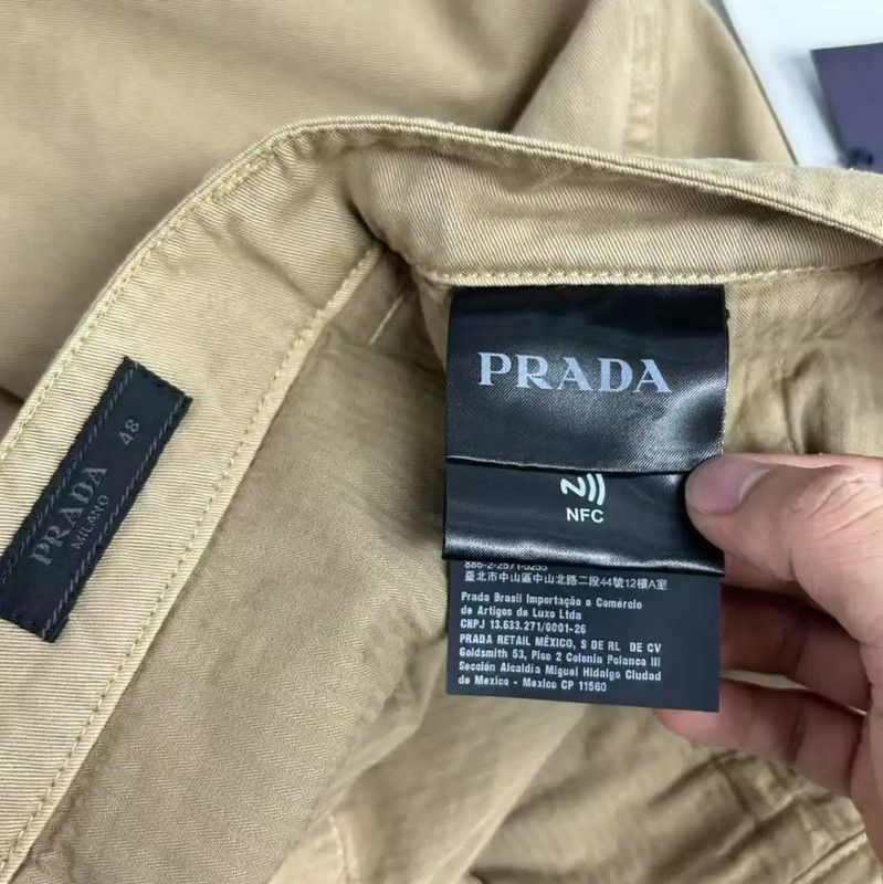 Prada Prada Khaki Cotton Casual Shorts for Summer Size US 32 / EU 48 - 4 Thumbnail