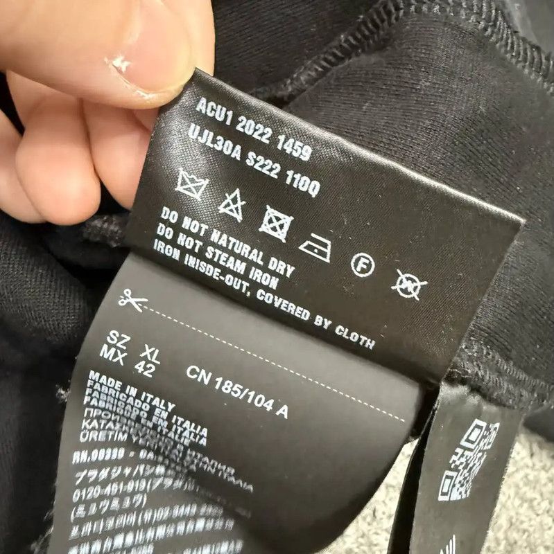 Prada Prada Black Cotton Men's Sweatshirt XL Size US XL / EU 56 / 4 - 5 Thumbnail