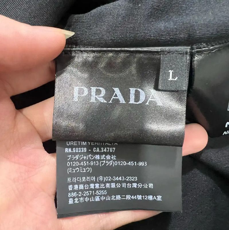 Prada Prada Black Cotton Men's T-Shirt Size US L / EU 52-54 / 3 - 4 Thumbnail