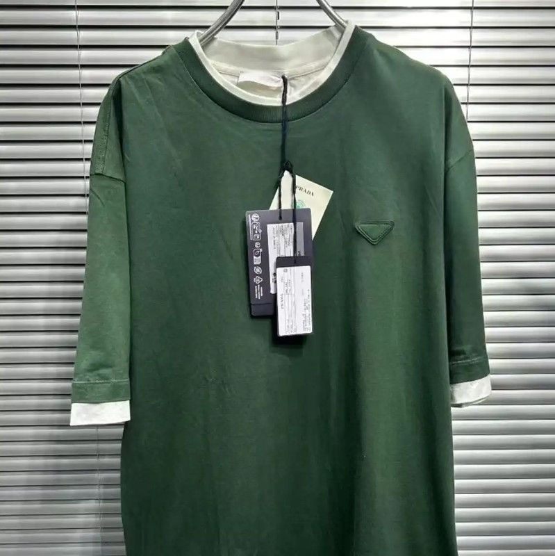 Prada Prada Men's Peacock Green Cotton T-Shirt Size US XL / EU 56 / 4 - 5 Thumbnail