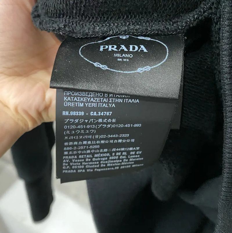 Prada Prada Black Cotton Long Sleeve Hoodie Size US XS / EU 42 / 0 - 7 Thumbnail