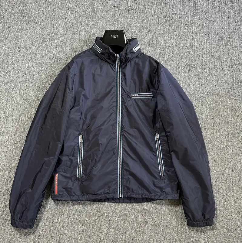 Prada Prada Men's XL Navy Jacket with Hood Size US XL / EU 56 / 4 - 2 Thumbnail