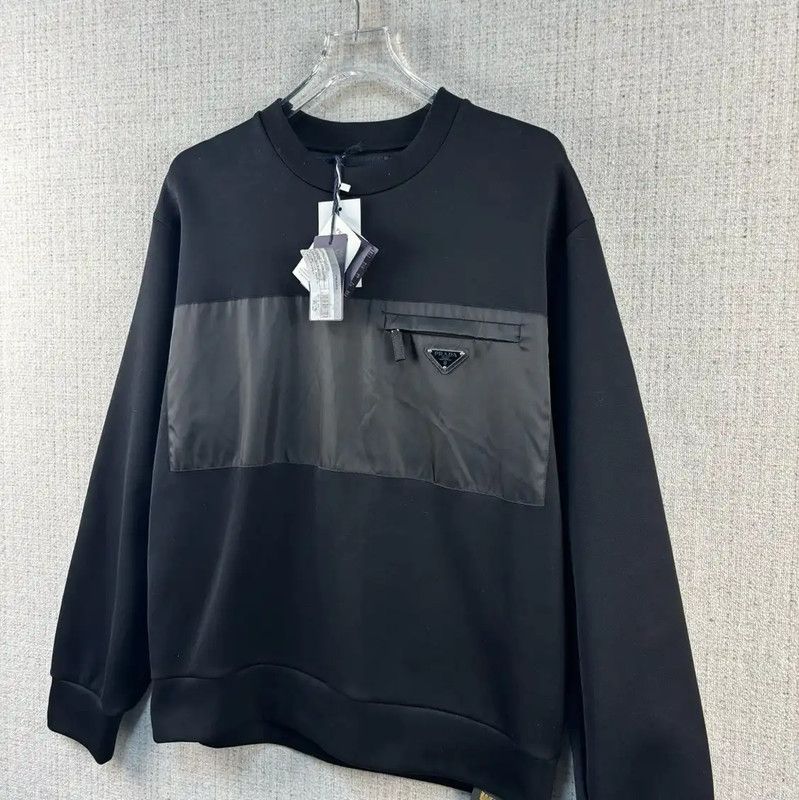 Prada Prada Men's Black Nylon Logo Sweatshirt Size US L / EU 52-54 / 3 - 2 Thumbnail
