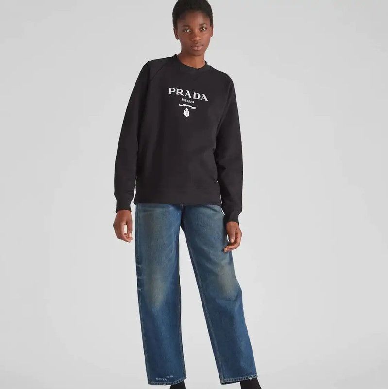 Prada Prada Men's Black Cotton Sweatshirt Size US L / EU 52-54 / 3 - 7 Thumbnail