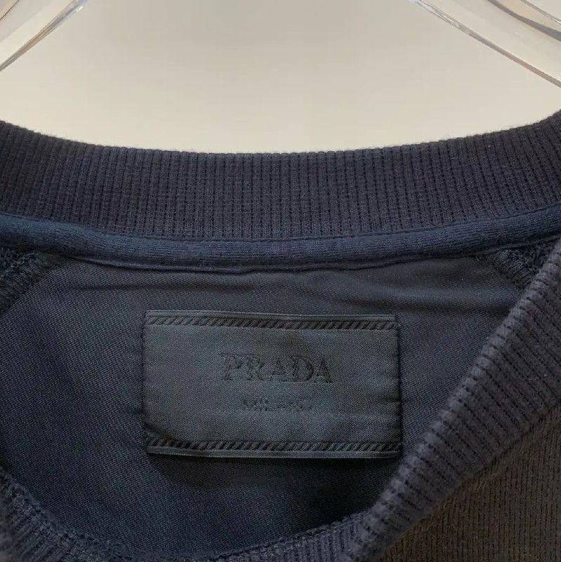 Prada Prada Men's Black Cotton Sweatshirt Size US L / EU 52-54 / 3 - 3 Thumbnail
