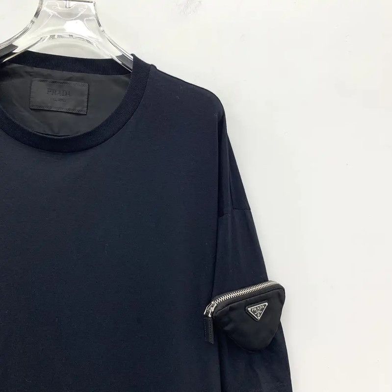 Prada Prada Black Cotton Men's T-Shirt Size US M / EU 48-50 / 2 - 3 Thumbnail