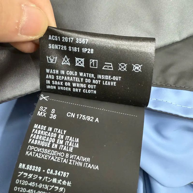 Prada Prada Men's Gray Polyester Hooded Jacket Size US S / EU 44-46 / 1 - 5 Thumbnail