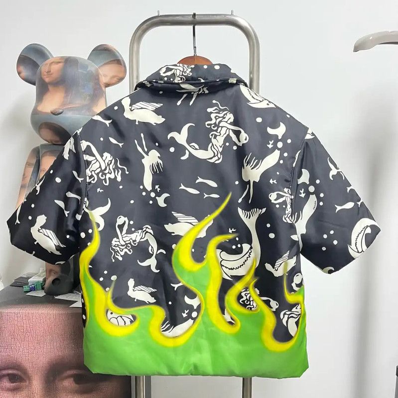Prada Prada Black Short Sleeve Shirt with Unique Print Size US S / EU 44-46 / 1 - 2 Thumbnail