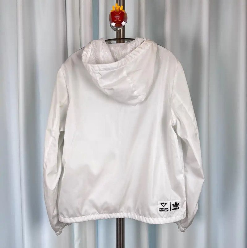 Prada Prada Men's White Nylon Hooded Jacket Size US L / EU 52-54 / 3 - 2 Thumbnail