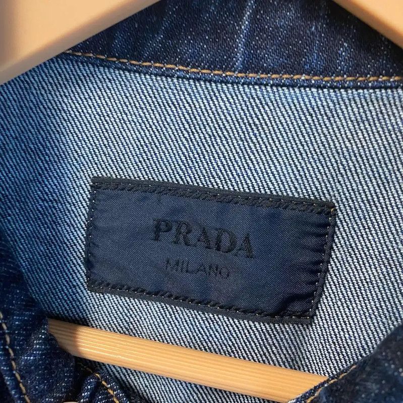 Prada Prada Dark Blue Denim Short Sleeve Shirt Size US L / EU 52-54 / 3 - 3 Thumbnail
