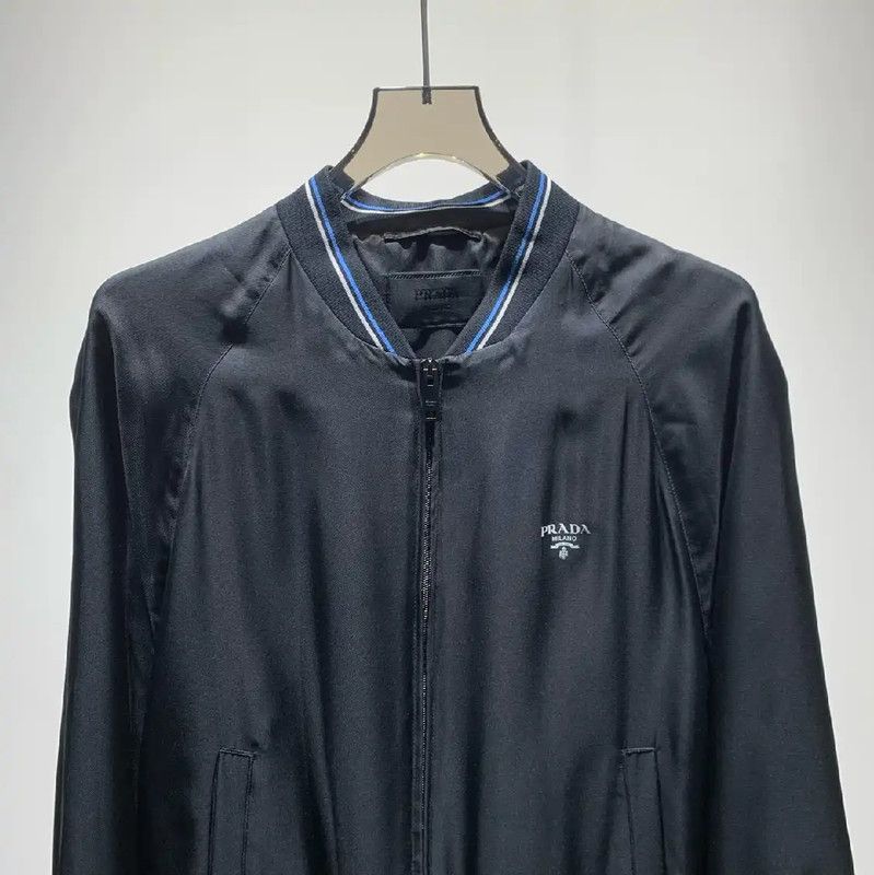 Prada Prada Black Men's Jacket with Blue Stripes Size US L / EU 52-54 / 3 - 4 Thumbnail