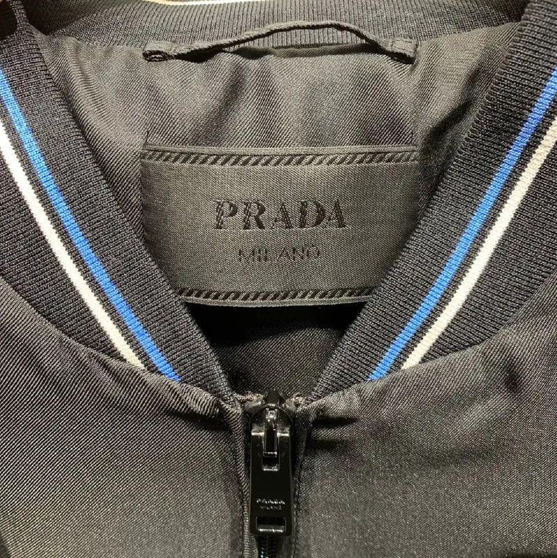 Prada Prada Black Men's Jacket with Blue Stripes Size US L / EU 52-54 / 3 - 2 Thumbnail