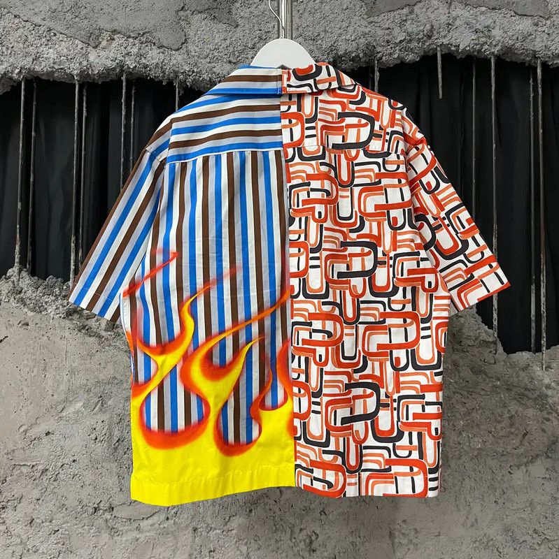 Prada Prada Colorful Cotton Short Sleeve Shirt Size US S / EU 44-46 / 1 - 2 Thumbnail