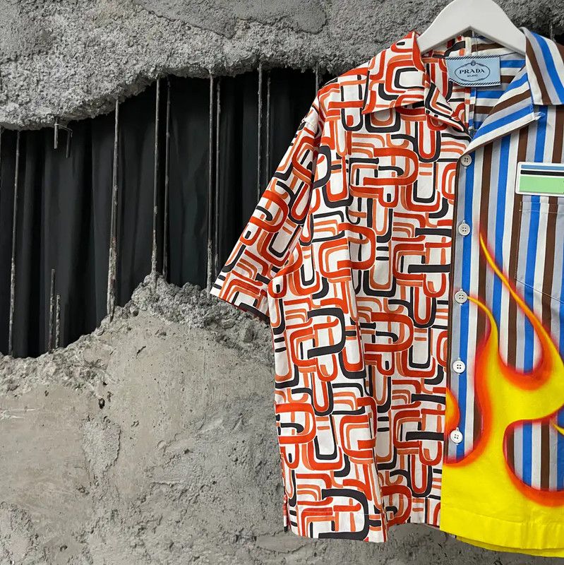 Prada Prada Colorful Cotton Short Sleeve Shirt Size US S / EU 44-46 / 1 - 3 Thumbnail