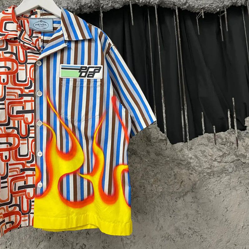 Prada Prada Colorful Cotton Short Sleeve Shirt Size US S / EU 44-46 / 1 - 4 Thumbnail