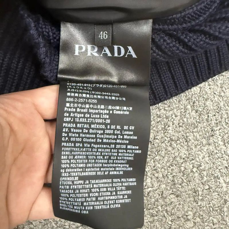 Prada Prada Blue Nylon Jacket with Knit Sleeves Size US M / EU 48-50 / 2 - 4 Thumbnail