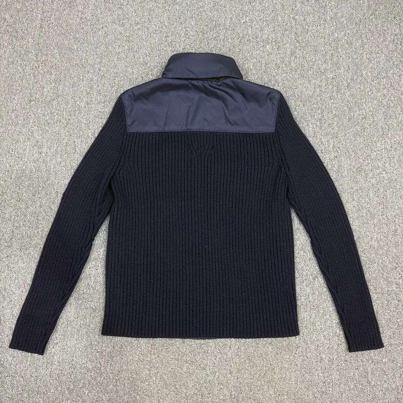 Prada Prada Blue Nylon Jacket with Knit Sleeves Size US M / EU 48-50 / 2 - 2 Thumbnail