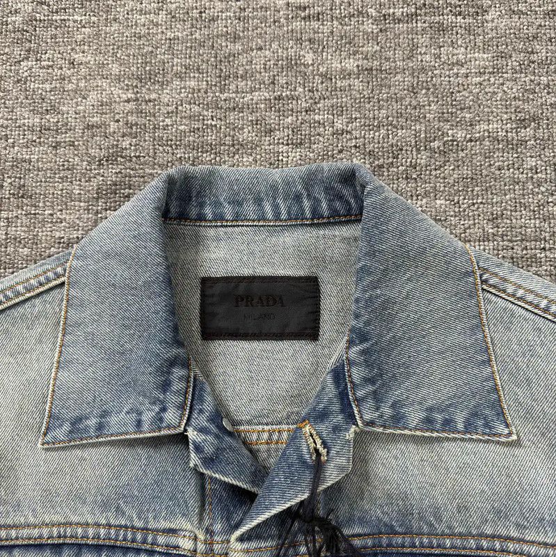 Prada Prada Blue Cotton Men's Denim Jacket Size US S / EU 44-46 / 1 - 3 Thumbnail