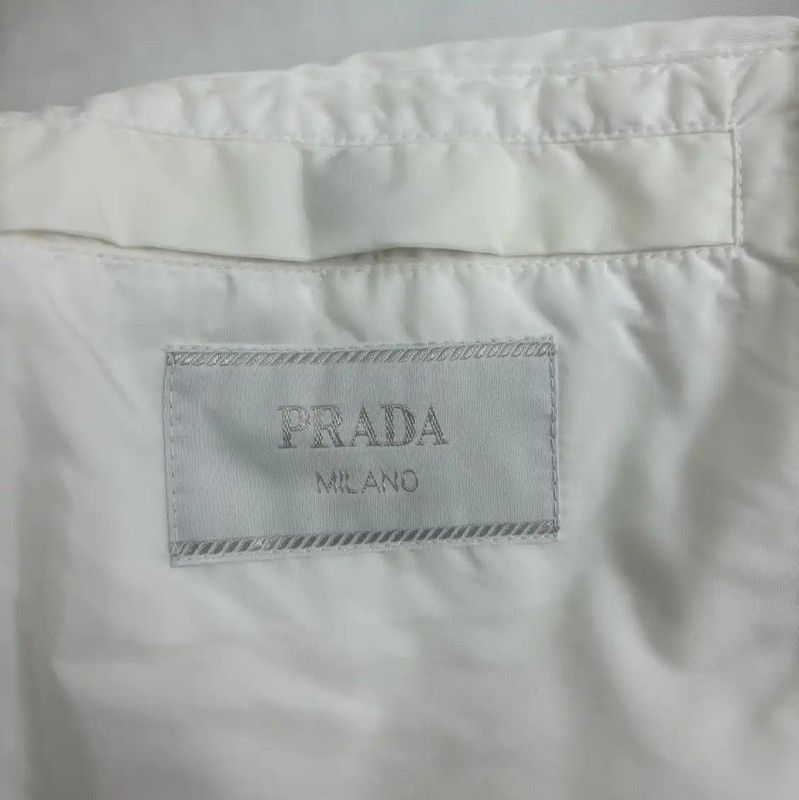 Prada Prada White Cotton Logo Jacket for Men Size US XL / EU 56 / 4 - 4 Thumbnail