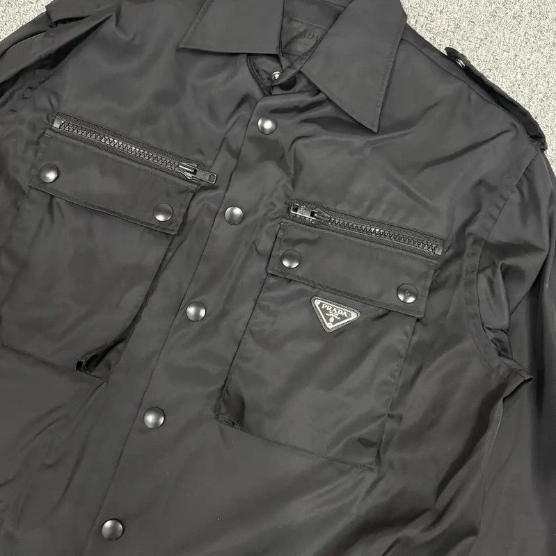 Prada Prada Black Nylon Long Sleeve Men's Shirt Size US S / EU 44-46 / 1 - 3 Thumbnail