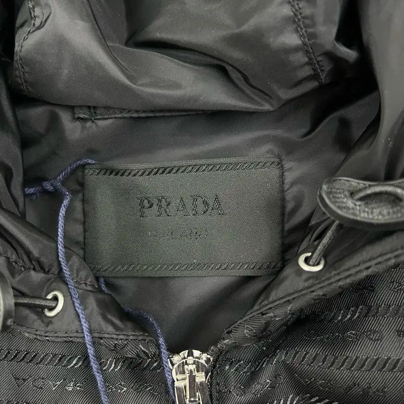Prada Prada Black Nylon Hooded Jacket for Men Size US XL / EU 56 / 4 - 4 Thumbnail