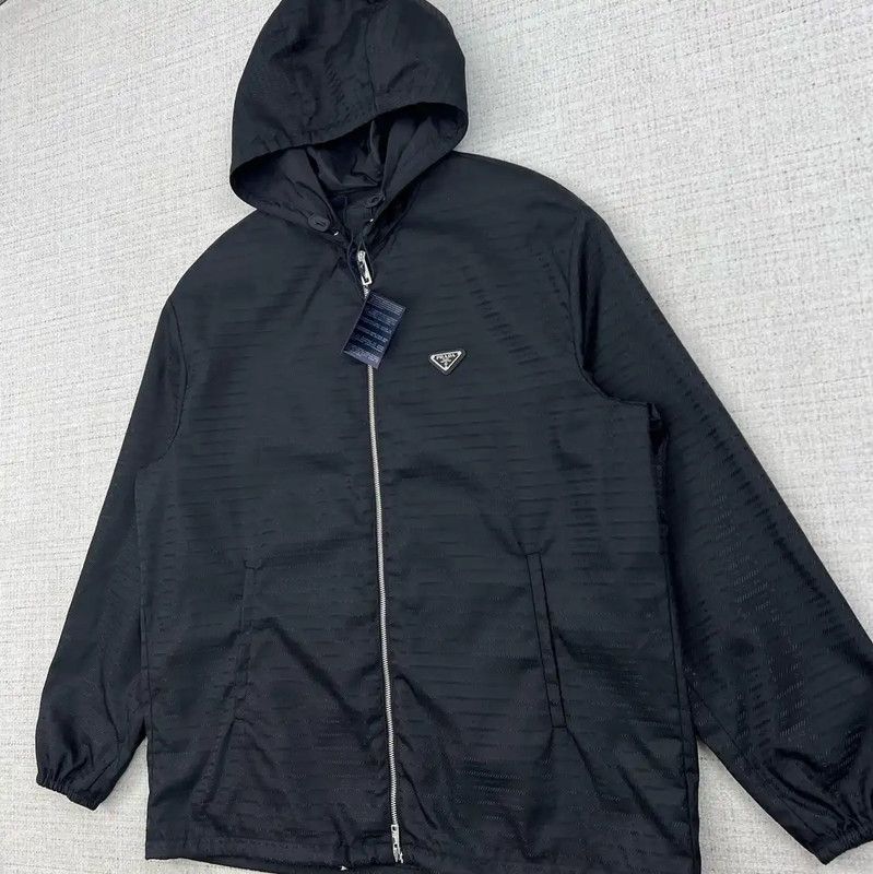 Prada Prada Black Nylon Hooded Jacket for Men Size US XL / EU 56 / 4 - 3 Thumbnail