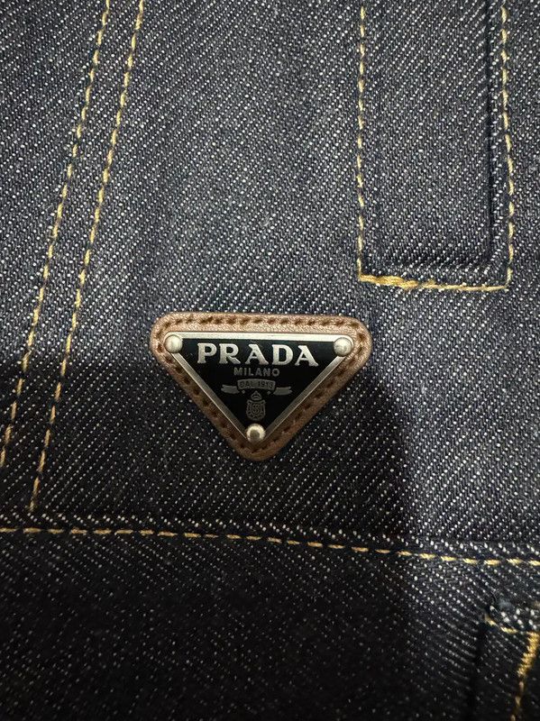 Prada Prada Black Gray Cotton Logo Embroidered Jacket Size US S / EU 44-46 / 1 - 6 Thumbnail