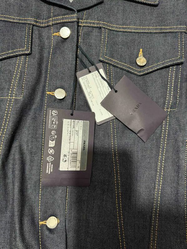 Prada Prada Black Gray Cotton Logo Embroidered Jacket Size US S / EU 44-46 / 1 - 4 Thumbnail