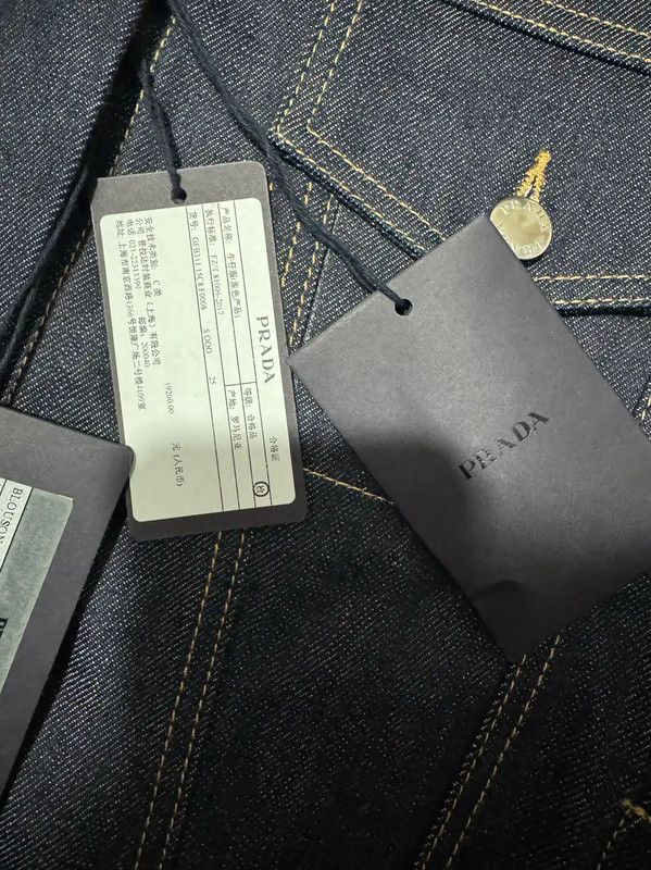 Prada Prada Black Gray Cotton Logo Embroidered Jacket Size US S / EU 44-46 / 1 - 5 Thumbnail