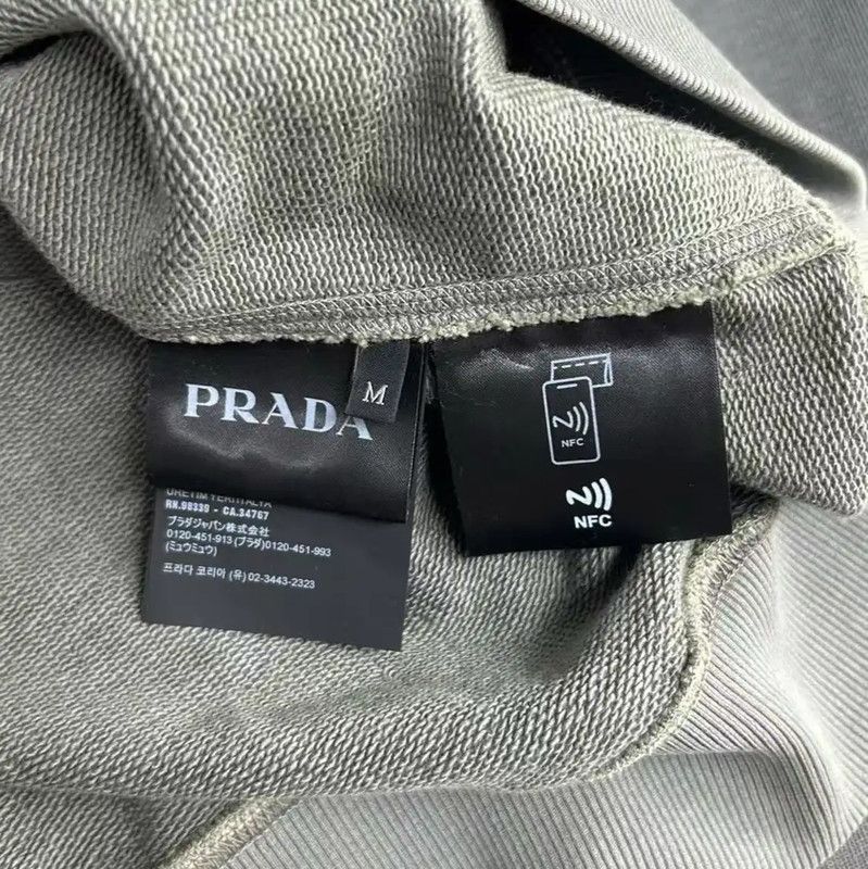 Prada Prada Men's Brown Green Cotton Embroidered Sweatshirt Size US M / EU 48-50 / 2 - 5 Thumbnail