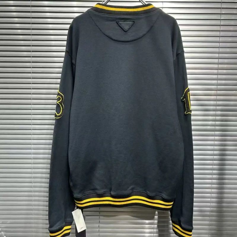 Prada Prada Black Cotton Sweatshirt for Men Size US M / EU 48-50 / 2 - 2 Thumbnail