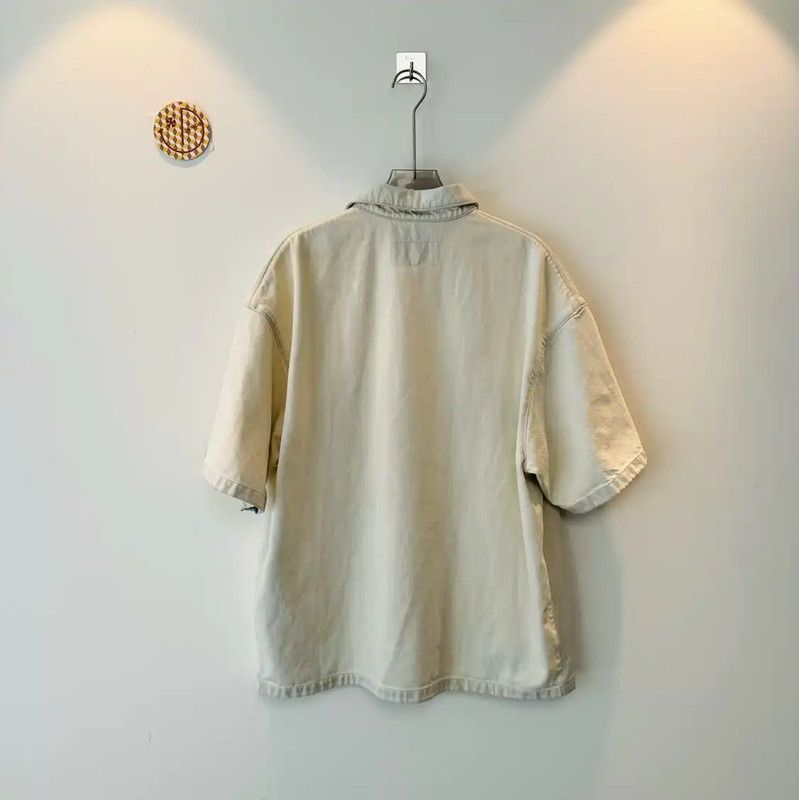 Prada Prada Beige Denim Short-Sleeve Shirt Size US S / EU 44-46 / 1 - 2 Thumbnail