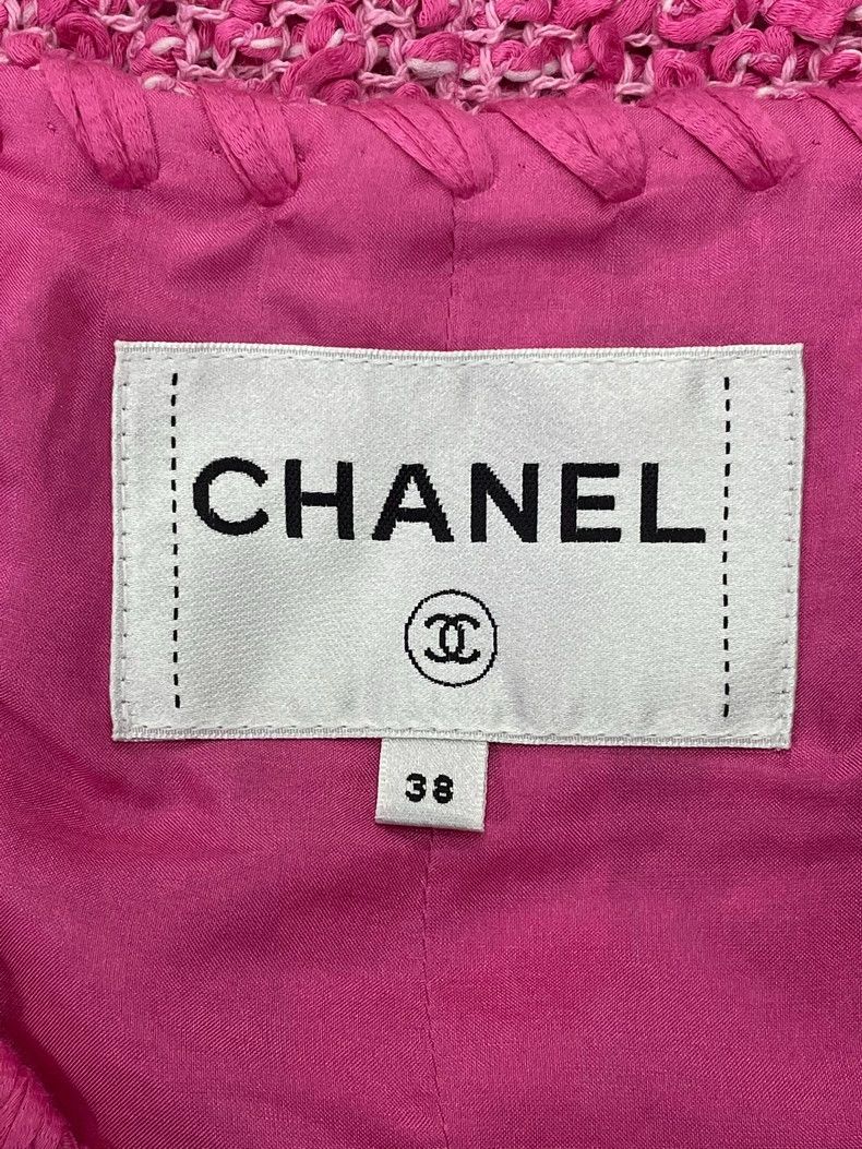 Chanel Chanel Pink V-Neck Knit Jacket - dmc Size US M / EU 48-50 / 2 - 4 Thumbnail