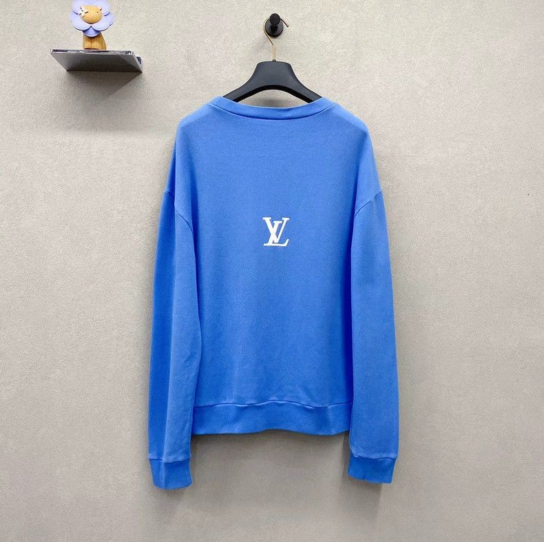 Louis Vuitton Louis Vuitton Blue Printed Sweatshirt - dmc Size US M / EU 48-50 / 2 - 3 Thumbnail