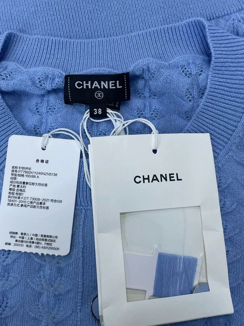 Chanel Chanel 24B Blue Cashmere Cardigan - dmc Size US M / EU 48-50 / 2 - 4 Thumbnail