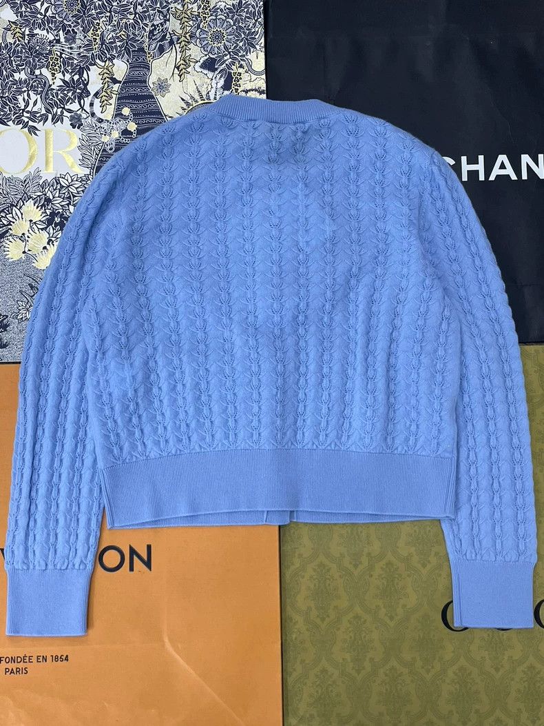 Chanel Chanel 24B Blue Cashmere Cardigan - dmc Size US M / EU 48-50 / 2 - 3 Thumbnail